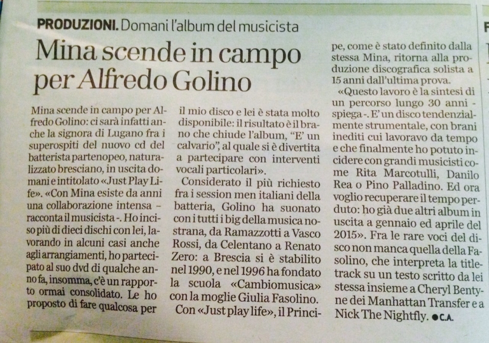 Mina scende in campo per Alfredo Golino